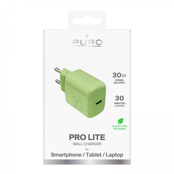 Puro Laddare Pro Lite 30W USB-C Grön