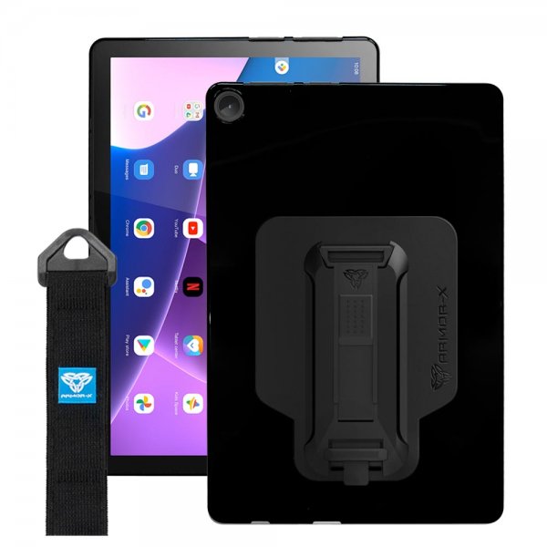 Armor-X Lenovo Tab M10 (3rd Gen) TB328 Skal Corner Protection Case Hand Strap Kickstand X-Mount