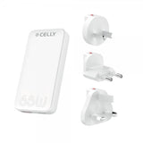 Celly Reseladdare Travel GaN 65W USA/UK/EU/AUS Vit