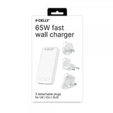 Celly Reseladdare Travel GaN 65W USA/UK/EU/AUS Vit