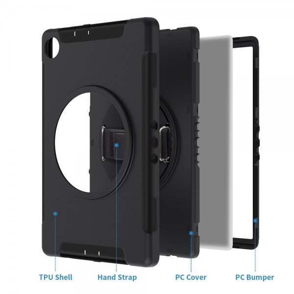 Armor-X Lenovo Tab M10 Plus TB-X606F Skal Rainproof Rugged Case Hand Strap Kickstand