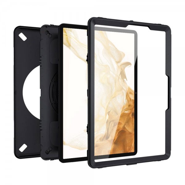 Armor-X Samsung Galaxy Tab S9 FE Plus Skal Rainproof Rugged Case Hand Strap Kickstand