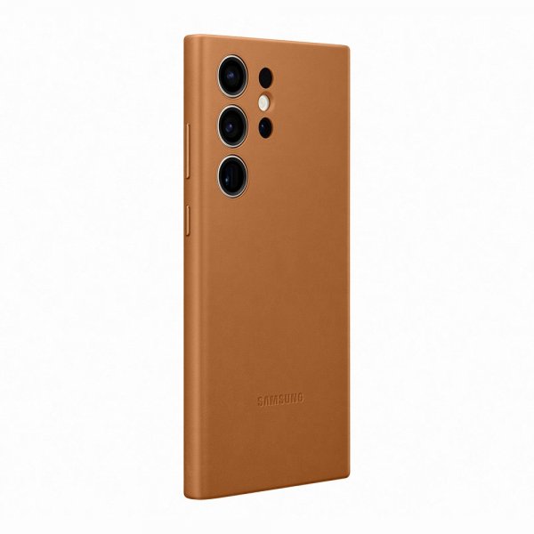 Samsung Original Galaxy S23 Ultra Skal Leather Cover Camel