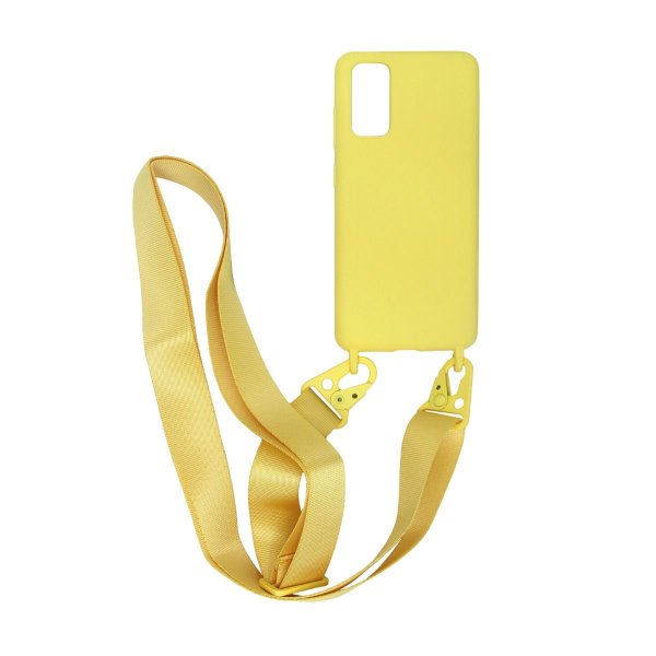 Samsung Galaxy S20 Skal Silikon med Halsband Gul