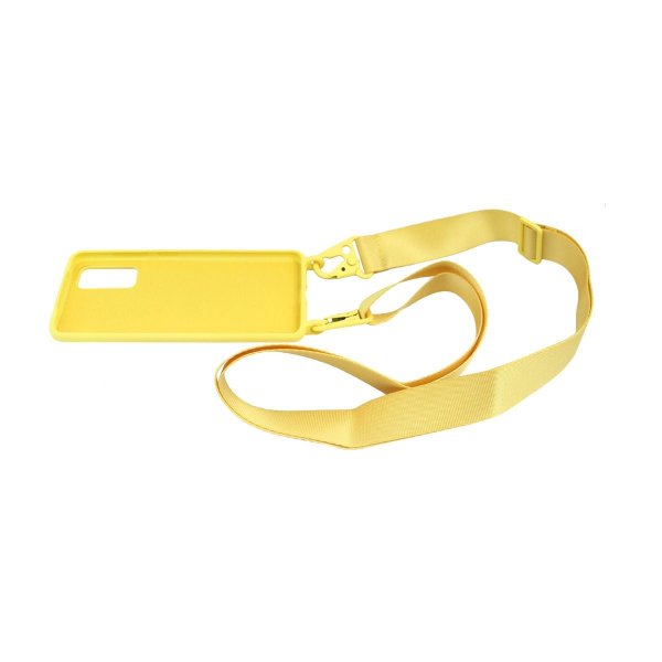 Samsung Galaxy S20 Skal Silikon med Halsband Gul