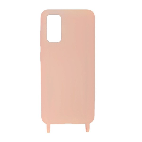 Samsung Galaxy S20 Skal Silikon med Halsband Rosa