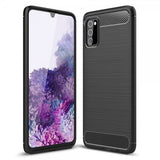 Samsung Galaxy A03s Skal Borstad Kolfibertextur Svart