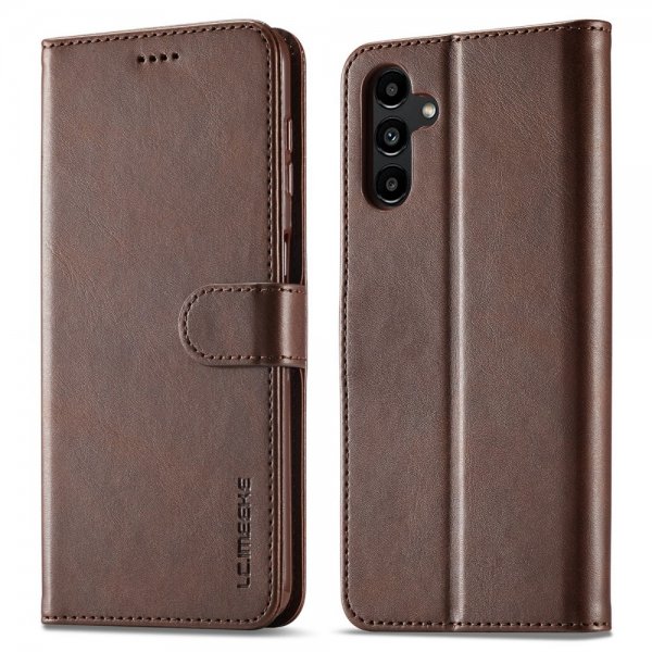Lc.Imeeke Samsung Galaxy A04s/Galaxy A13 5G Fodral med Kortfack Stativfunktion Mörkbrun