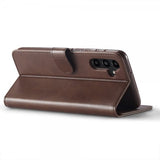 Lc.Imeeke Samsung Galaxy A04s/Galaxy A13 5G Fodral med Kortfack Stativfunktion Mörkbrun