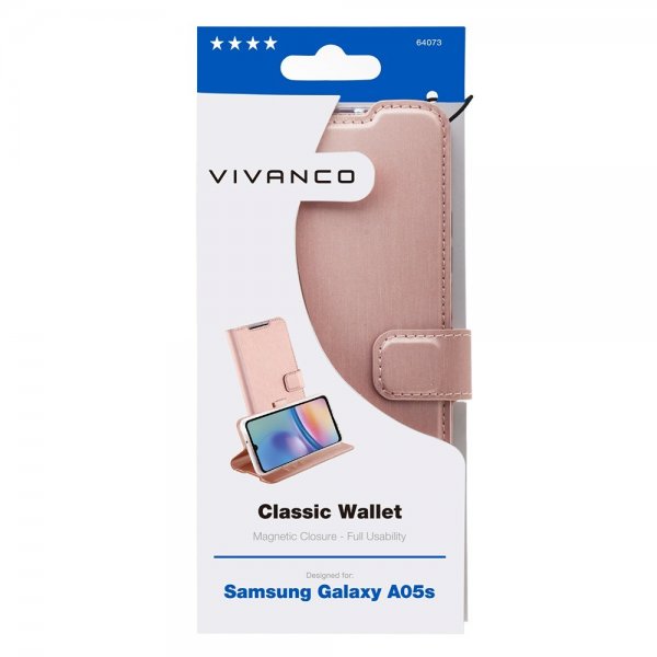 Vivanco Samsung Galaxy A05s Fodral Classic Wallet Roseguld