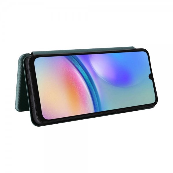 Samsung Galaxy A05s Fodral Kolfibertextur Grön