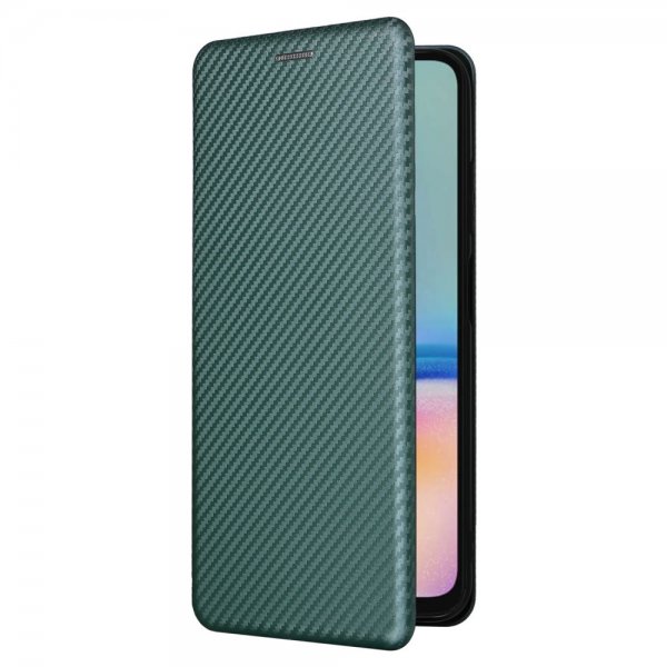 Samsung Galaxy A05s Fodral Kolfibertextur Grön