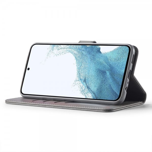 Lc.Imeeke Samsung Galaxy A05s Fodral med Kortfack Stativfunktion Grå