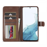 Lc.Imeeke Samsung Galaxy A05s Fodral med Kortfack Stativfunktion Mörkbrun