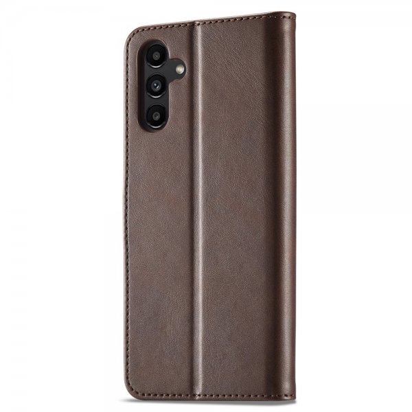 Lc.Imeeke Samsung Galaxy A05s Fodral med Kortfack Stativfunktion Mörkbrun