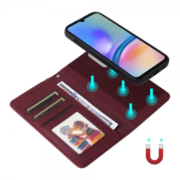 Betopnice Samsung Galaxy A05s Fodral med Löstagbart Skal 005 Röd