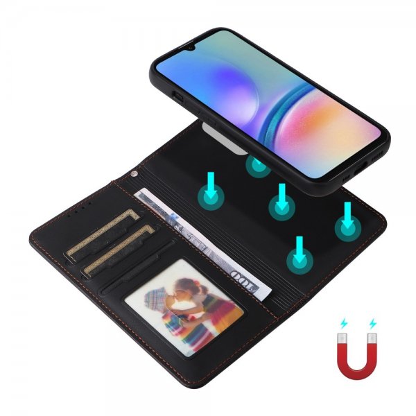Betopnice Samsung Galaxy A05s Fodral med Löstagbart Skal 005 Svart