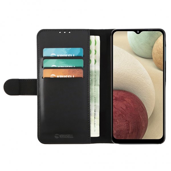 Krusell Samsung Galaxy A12 Fodral PhoneWallet Svart