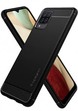 Spigen Samsung Galaxy A12 Skal Rugged Armor Matte Black