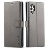 Lc.Imeeke Samsung Galaxy A13 4G Fodral med Kortfack Stativfunktion Grå