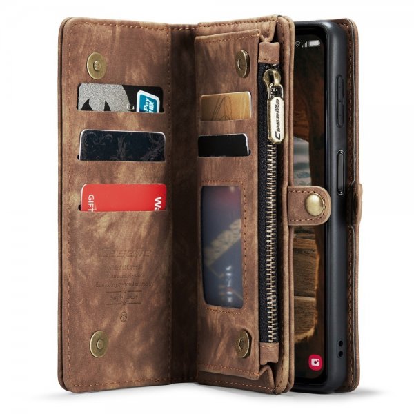 CaseMe Samsung Galaxy A14 Fodral 008 Series Löstagbart Skal Brun