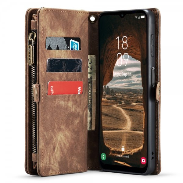 CaseMe Samsung Galaxy A14 Fodral 008 Series Löstagbart Skal Brun