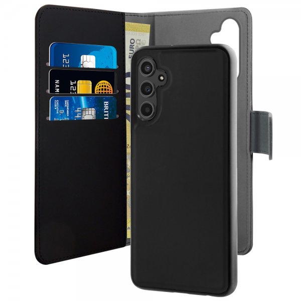 Puro Samsung Galaxy A14 Fodral Wallet Detachable 2 in 1 Svart