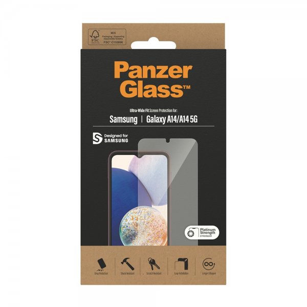 PanzerGlass Samsung Galaxy A14 Skärmskydd Ultra-Wide Fit