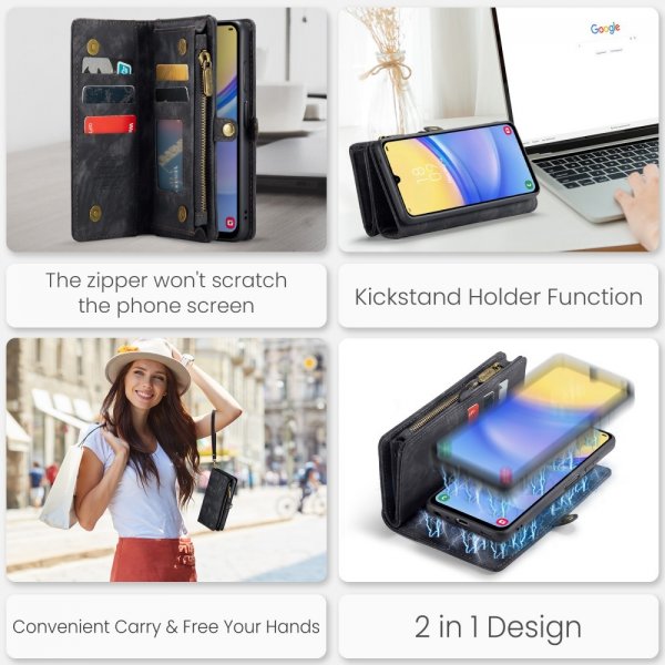 CaseMe Samsung Galaxy A16 Fodral 008 Series Löstagbart Skal Svart