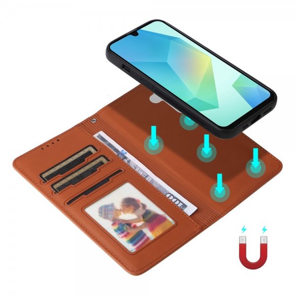 Betopnice Samsung Galaxy A16 Fodral med Löstagbart Skal 005 Brun