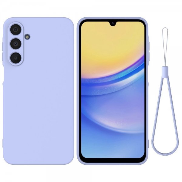 Samsung Galaxy A16 Skal med Strap Silikon Lila