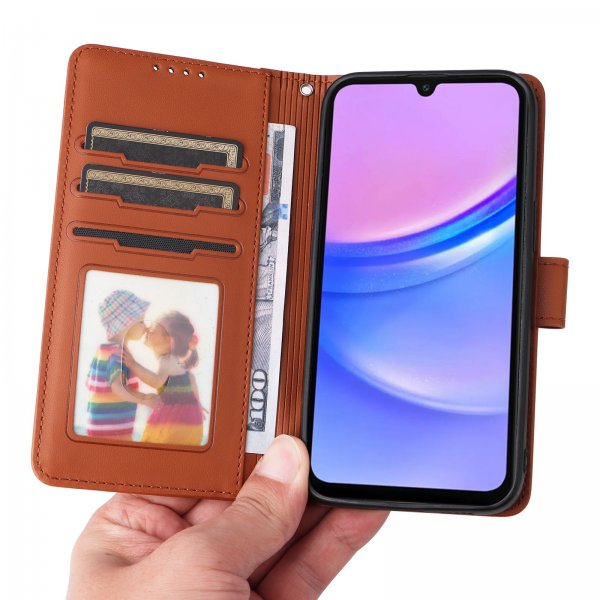 Betopnice Samsung Galaxy A17 Fodral med Löstagbart Skal 005 Brun