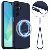 Samsung Galaxy A17 Skal med Strap Silikon MagSafe Mörkblå