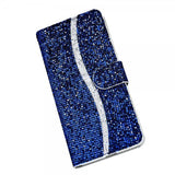 Samsung Galaxy A22 4G Fodral Glitter Stripe Blå