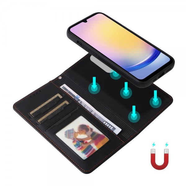 Betopnice Samsung Galaxy A25 Fodral med Löstagbart Skal 005 Svart