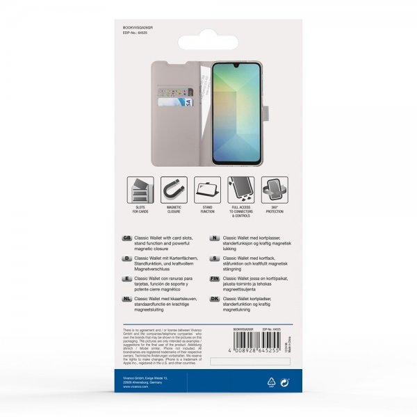 Vivanco Samsung Galaxy A26 Fodral Classic Wallet Greige