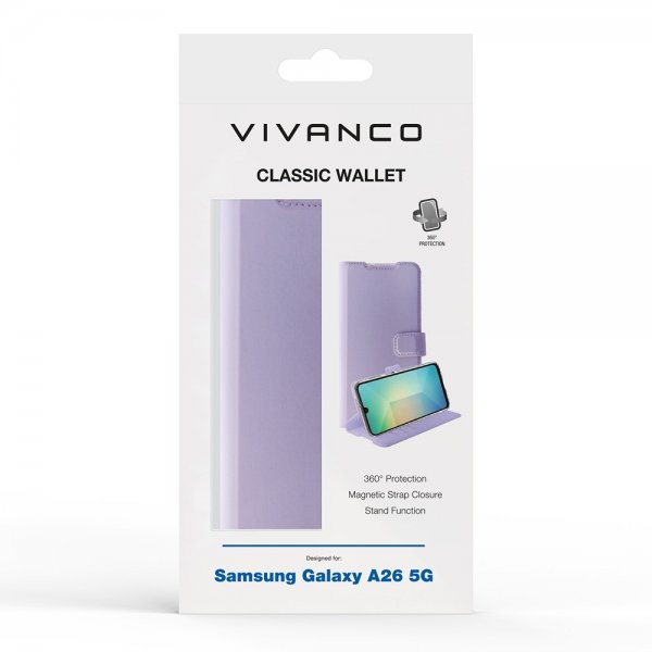 Vivanco Samsung Galaxy A26 Fodral Classic Wallet Lavendel