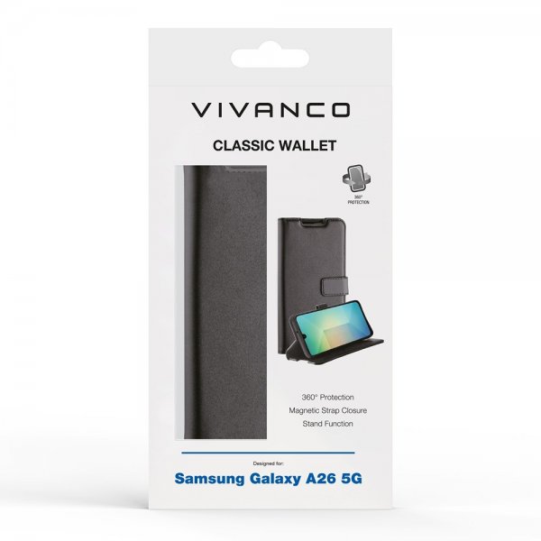 Vivanco Samsung Galaxy A26 Fodral Classic Wallet Svart