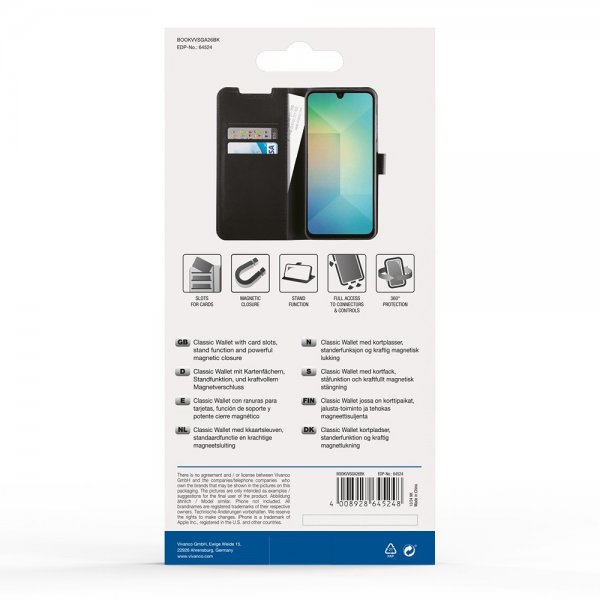 Vivanco Samsung Galaxy A26 Fodral Classic Wallet Svart