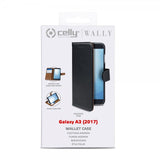 Celly Samsung Galaxy A3 2017 Fodral Wally Wallet Case Svart