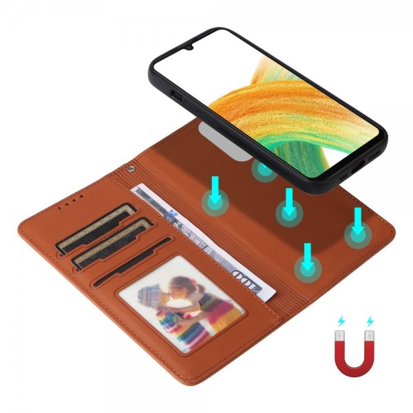 Betopnice Samsung Galaxy A33 5G Fodral med Löstagbart Skal 005 Brun