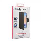 Celly Samsung Galaxy A34 5G Fodral Wally Wallet Case Svart