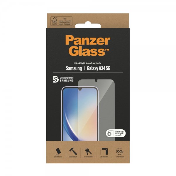 PanzerGlass Samsung Galaxy A34 5G Skärmskydd Ultra-Wide Fit