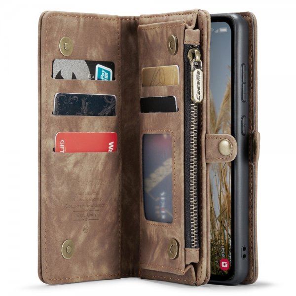 CaseMe Samsung Galaxy A35 Fodral 008 Series Löstagbart Skal Brun