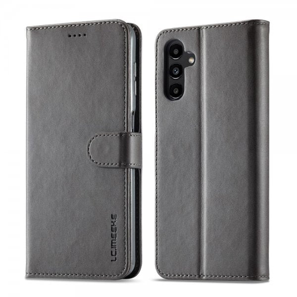 Lc.Imeeke Samsung Galaxy A35 Fodral med Kortfack Stativfunktion Grå