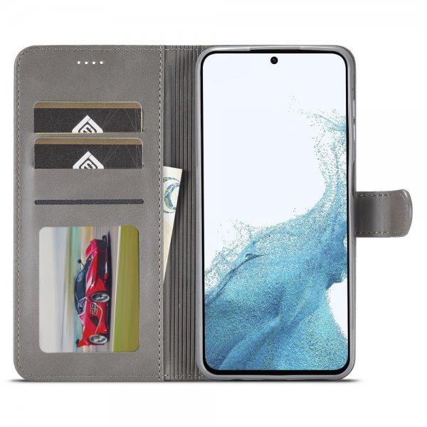Lc.Imeeke Samsung Galaxy A35 Fodral med Kortfack Stativfunktion Grå