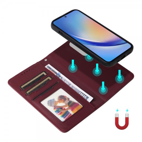 Betopnice Samsung Galaxy A35 Fodral med Löstagbart Skal 005 Röd