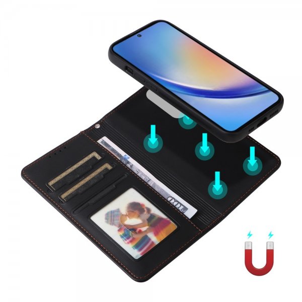 Betopnice Samsung Galaxy A35 Fodral med Löstagbart Skal 005 Svart