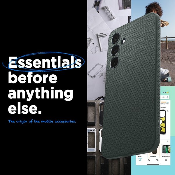 Spigen Samsung Galaxy A35 Skal Liquid Air Abyss Green