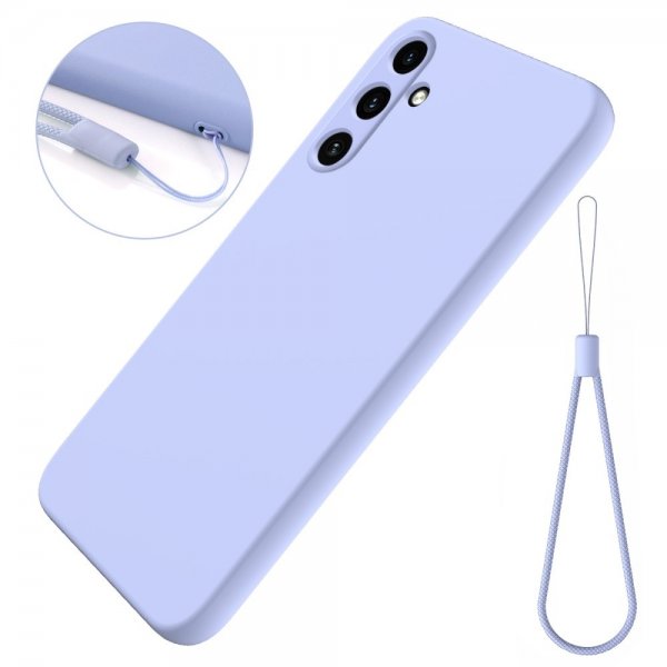 Samsung Galaxy A35 Skal med Strap Silikon Lila